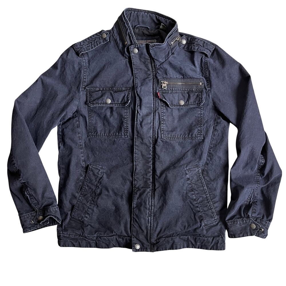 Levi's Canvas Military Biker Jacket Lightweight Black Small